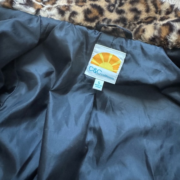 C&C California Girls “Cool Cat” Faux Fur Leopard Print Coat - Size 5T - Like New - Picture 5 of 8